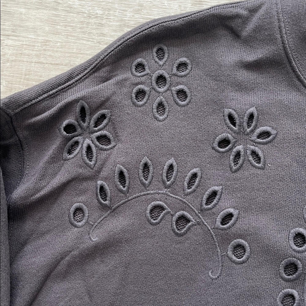Rails Alice Eyelet Sweatshirt Soft Girl Coquette Cozy Pullover Women M Crew Neck - Picture 6 of 14